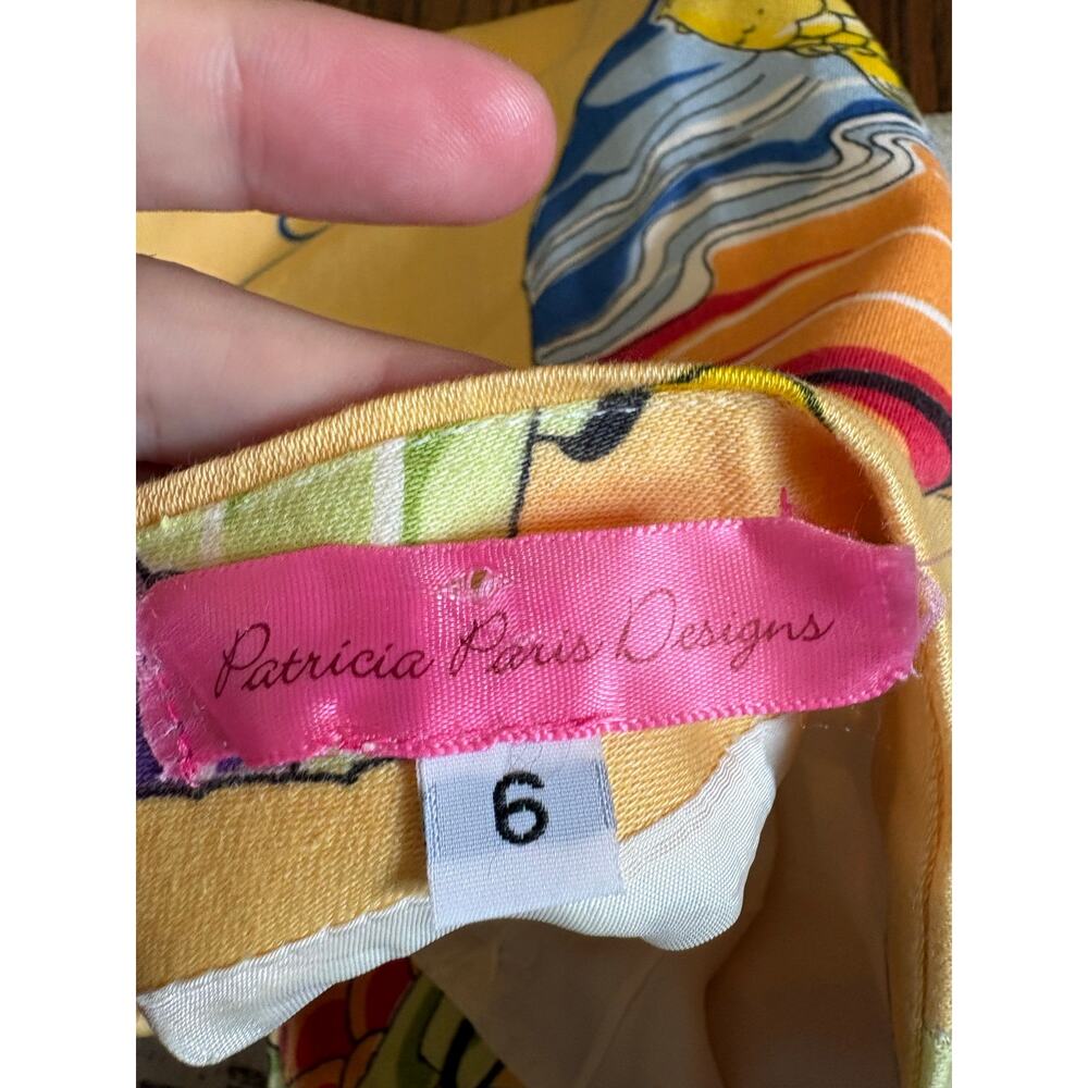 Patricia Paris Designs Mini Skirt Koi Fish Paper Lanterns Yellow Size 6 Rare - Picture 6 of 6